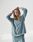 Bluza Oversize z Kapturem Mineralna