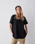 T-Shirt Oversize V Czarny